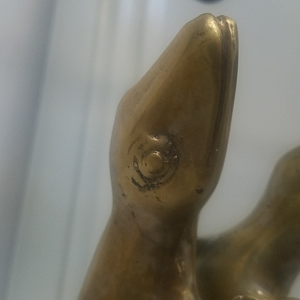 Vintage Metal Brass Silver Toned Lizard Statue - Picture 5 of 7